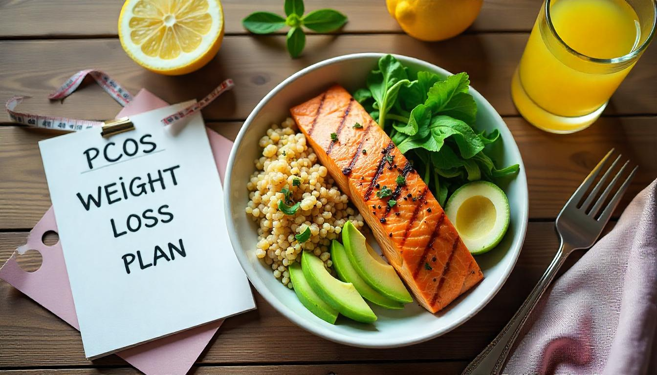 A top view of a healthy salad plate with fresh vegetables, captured in natural light, symbolizing clean eating for PCOS diet.