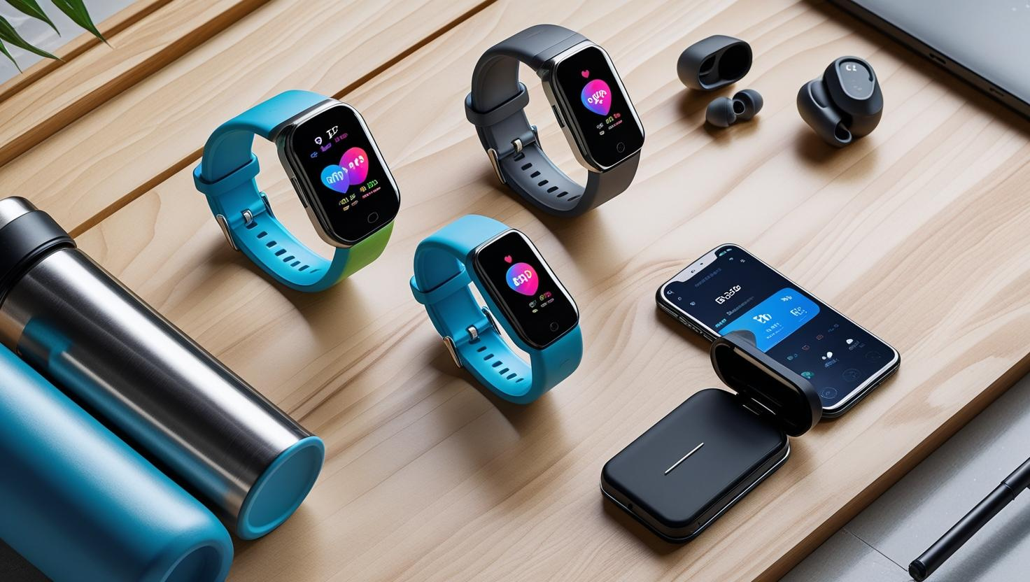 Top 2025 fitness trackers with health metrics on display