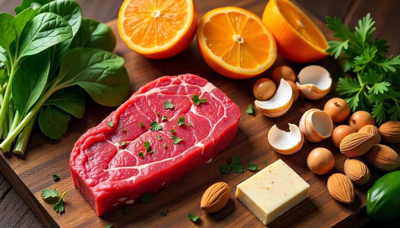 Iron-Rich Foods Flat Lay – Top Sources for a Healthy Diet