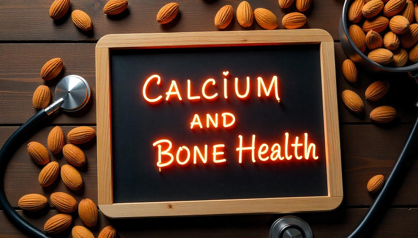 Calcium-rich foods like milk, cheese, kale, and almonds supporting strong bones and overall health