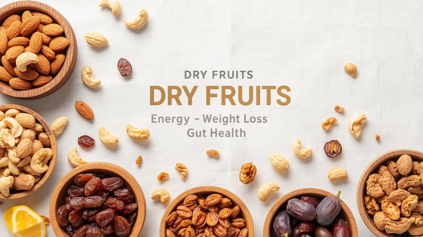 "Dry fruits benefits for energy, weight loss, gut health, and overall wellness"