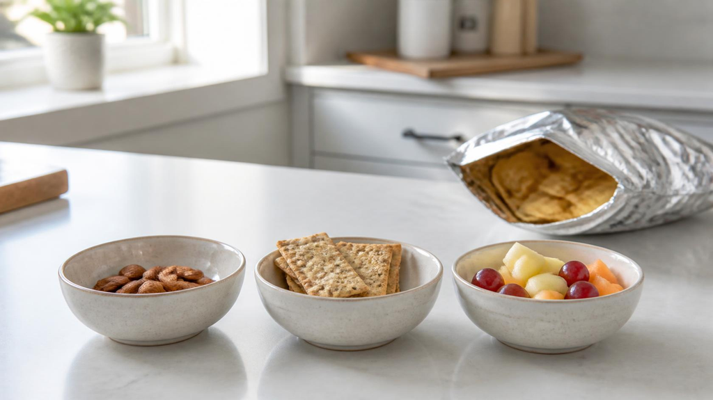 Small snack portions for healthy portion control  