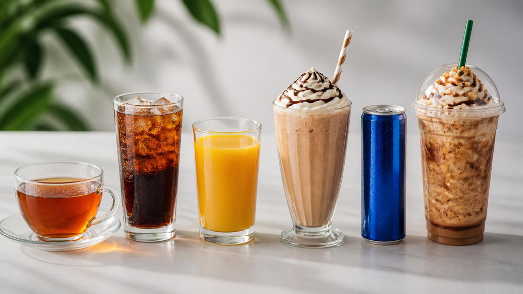 Sugary drinks that can add extra calories  